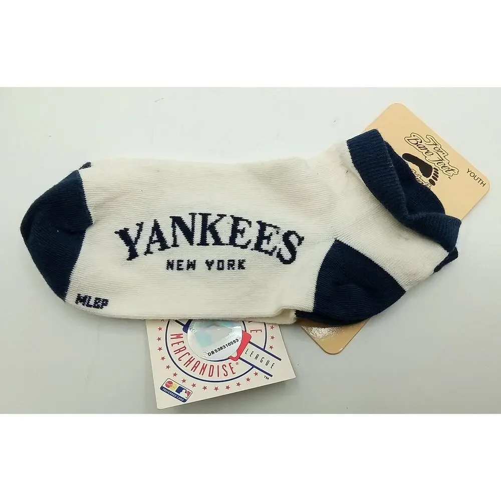 New York Yankees MLB For Bare Feet Set of 2 Youth Socks Size 7-9